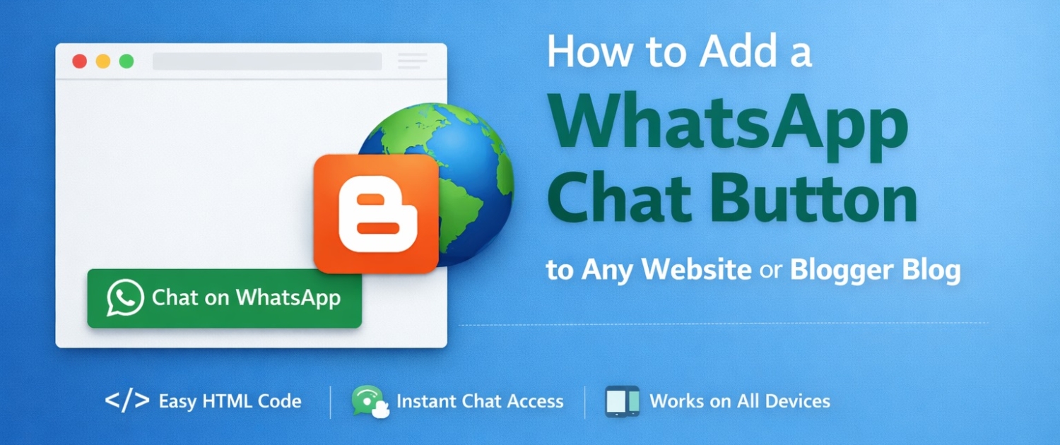 WhatsApp Chat Button to Any Website or Blogspot Blog