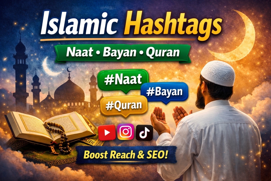 Islamic Hashtags List 2026 – YouTube | TikTok | Instagram | X